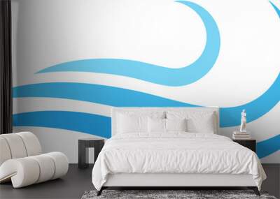 Blue wave flowing curve Wall mural