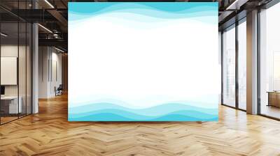 Modern blue wave abstract frame vector background without border banner and blank space. Wall mural