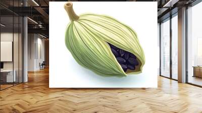 Green Cardamom Pod with Black Seeds Wall mural