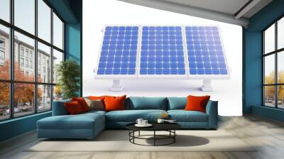 Solar panel on solid white background, single object Wall mural