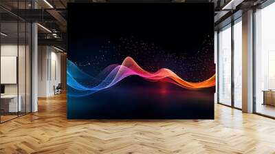 Abstract wave technology background. Wall mural