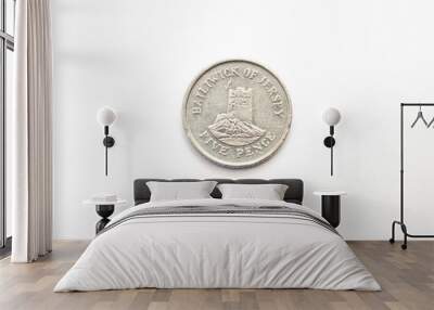 old coin on a white background Wall mural