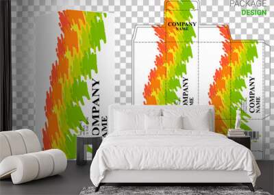 Box design, die-stamping. Vector template Wall mural