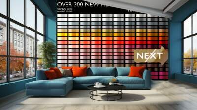 Metal gradient color set. Chrome texture surface background template for screen, mobile, digital, web. Metallic and chromium shade combination. Gold, silver, bronze colorful palette collection new.. Wall mural