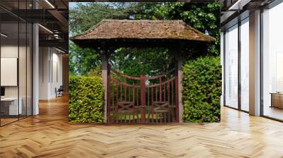 France, an  old door in the village of  Lyons la Foret Wall mural