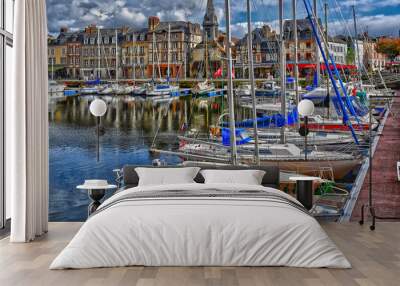 Honfleur; France - august 18 2020 : the picturesque city in summer Wall mural