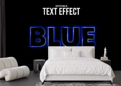 Blue light text effect style Wall mural