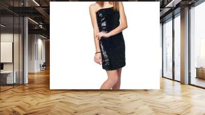 Full length girl in sequin dress looking at camera posing Wall mural