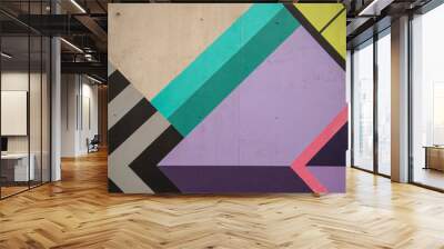 
colorful painted concrete wall texture in an urban landscape Wall mural