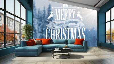 Christmas greeting card Wall mural