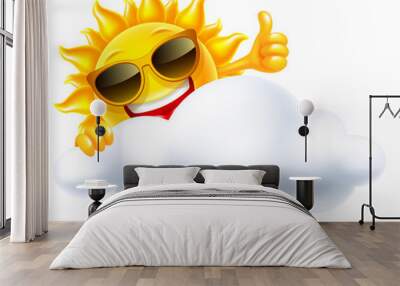 Smiling Sun Behind The Cloud Wall mural