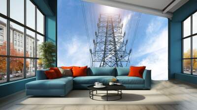 High voltage pole cable Wall mural