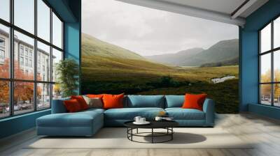 landscape with mountains and clouds Wall mural