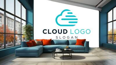 The logo design is about Cloud and was created using the Corel Draw 2018 application with a white background. Wall mural