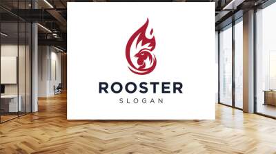 The logo design is about Rooster and was created using the Corel Draw 2018 application with a white background. Wall mural