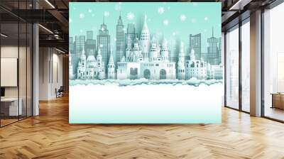 Travel Russia top world famous city ancient and palace architecture. Wall mural