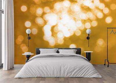 Abstract gold bokeh, Christmas and new year theme background Wall mural