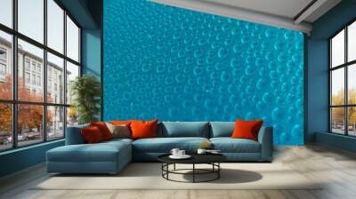 Blue water drops background close up Wall mural