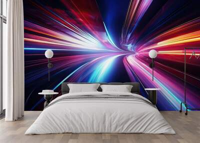 abstract background light trails curve distortion perspective Wall mural