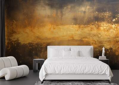 abstract painting background texture with dark golden Wall mural