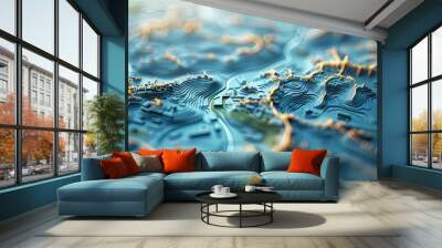 background image, Geographic information system, bright tone Wall mural