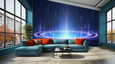 glowing portal in space camera at a low angle so portal Wall mural