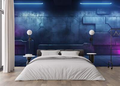 Modern Futuristic Sci-Fi Concept Club Background Grunge Wall mural