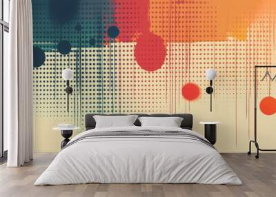 Monochromatic Halftone Dot Design, contemporary pattern, dynamic visual texture, striking contrast, ideal for digital and print media Wall mural