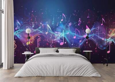 musical sound wave Wall mural