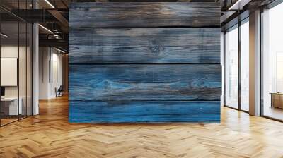 old wood blue and black background Wall mural