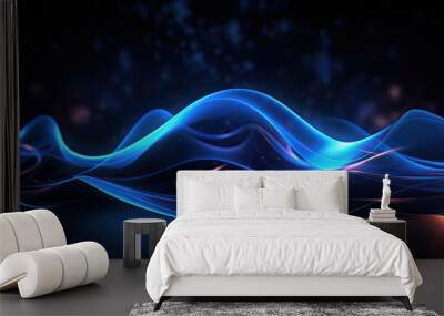 smooth lighting blue dark background Wall mural