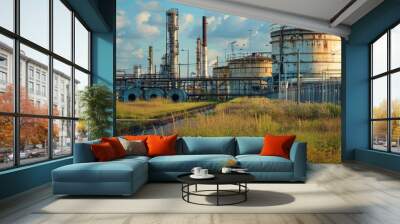 tank farm at a texas chemical plant Wall mural