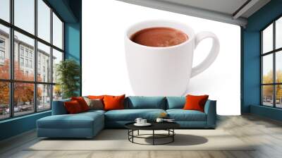 cocoa drink in white mug isolated on white background. clipping path Wall mural