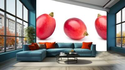 Collection of Red grape fruits isolated on white background. Wall mural