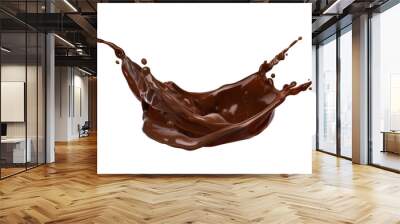 Image of dark Chocolate splash isolated on white background. Wall mural