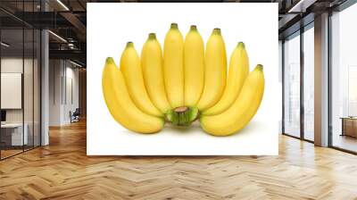 Ripe yellow Banana  isolated on white background. Clipping path. Wall mural