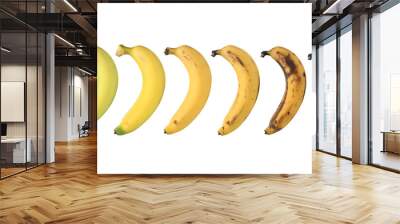 ripening stages of banana isolated on white background. Wall mural