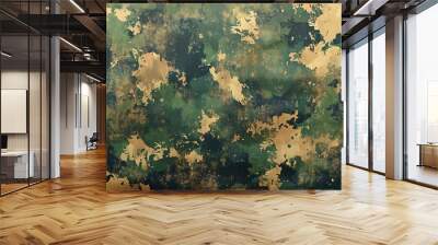 Abstract background of green military texture camouflaged background Wall mural