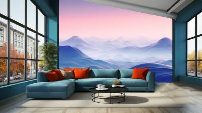 Digital abstract wavy mountain futuristic 3D landscape Wall mural