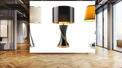 Set of modern elegant table lamps over isolated transparent background Wall mural