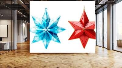 Stars ornamental for Christmas over isolated transparent background Wall mural