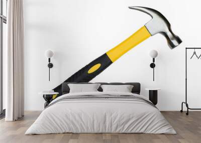 Hammer with yellow and black handle. PNG clipart isolated on transparent background Wall mural