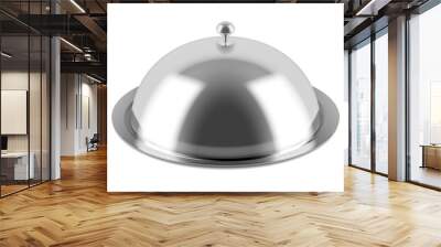 Restaurant cloche with closed lid, PNG isolated on transparent background Wall mural