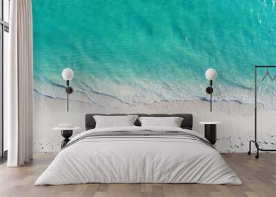 Beautiful aerial view of Maldives and tropical beach . Travel and vacation concept Wall mural