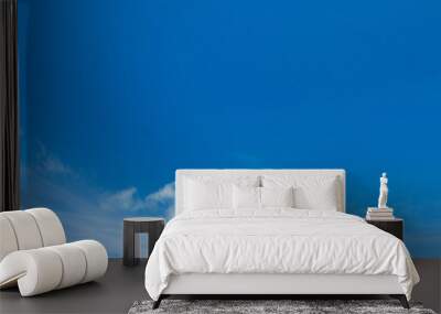 Blue sky background with tiny clouds. clouds in the blue sky Wall mural