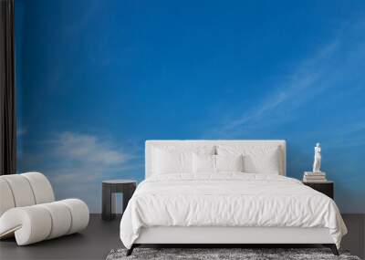 Blue Sky background with tiny Clouds. Panorama background Wall mural