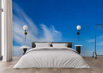 Blue Sky background with tiny Clouds. Panorama background Wall mural