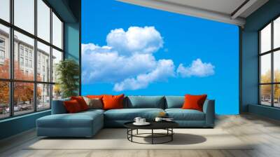 blue sky background with tiny clouds Wall mural