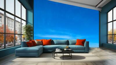 Panorama Blue sky and white clouds. Bfluffy cloud in the blue sky background Wall mural