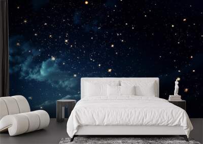 Stars in the Sky. Night landscape. Galaxy night landscape Wall mural